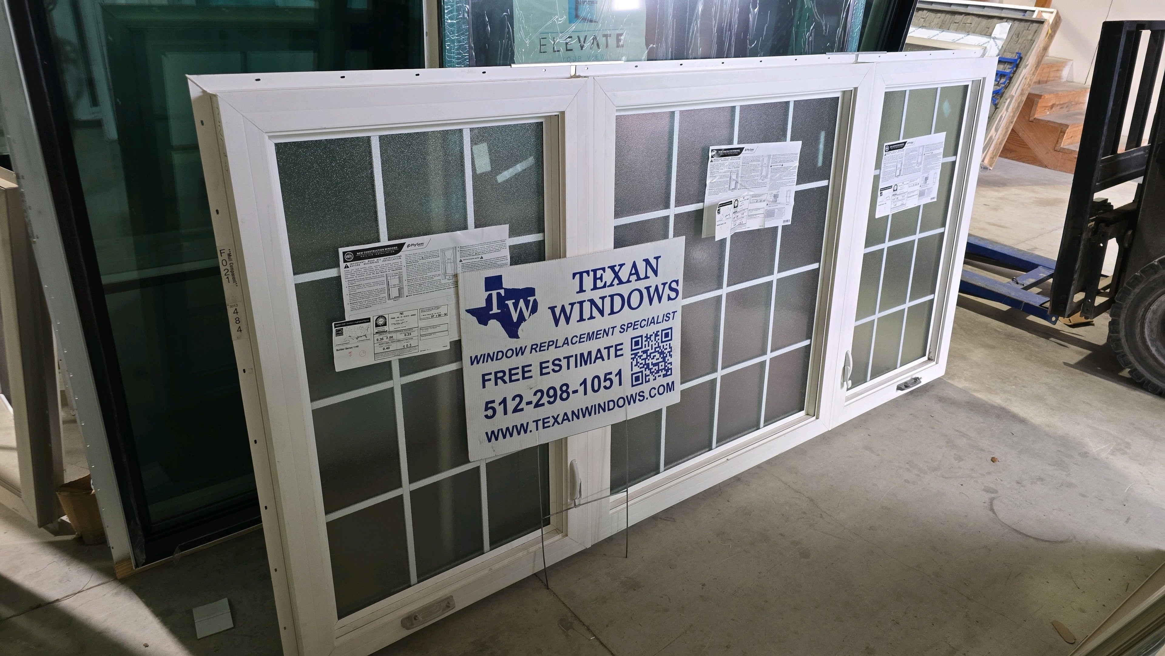 101.5 x 47.5 White Vinyl Casement Window - Ply Gem 1100 Series