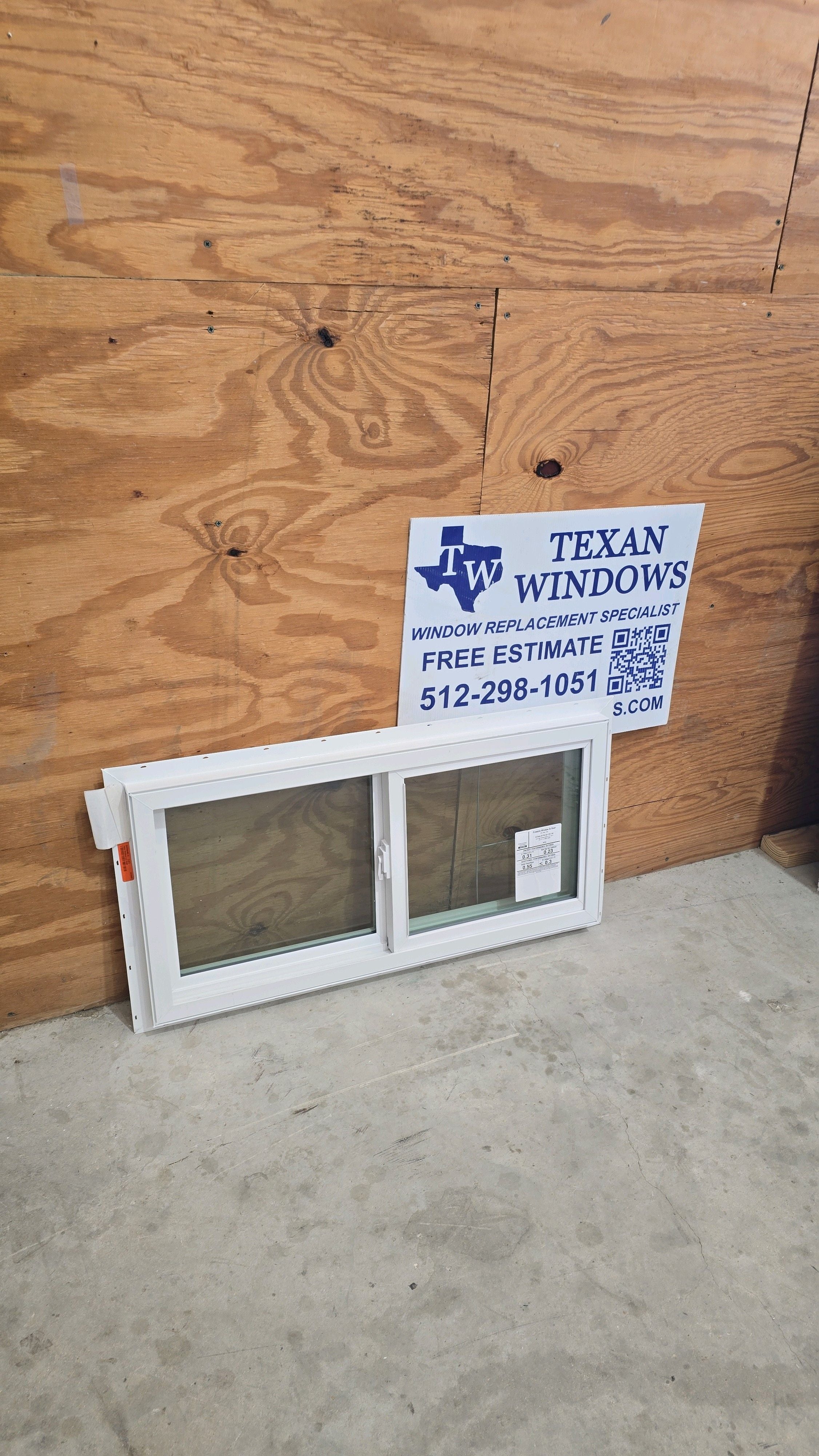 35.5 x 17.5 White Vinyl Horizontal Sliding Window - Finestra 64 Series