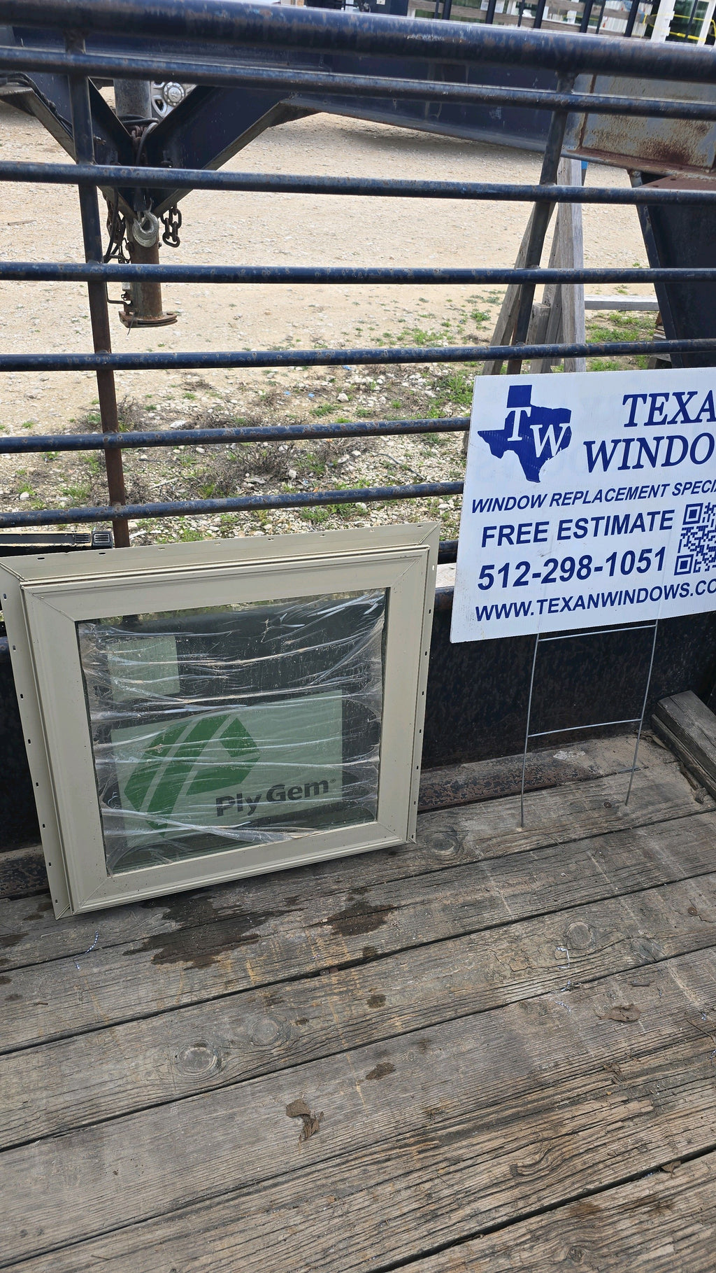 23.5 x 23.5 Tan Vinyl Fixed Window - Ply Gem 1500 Series