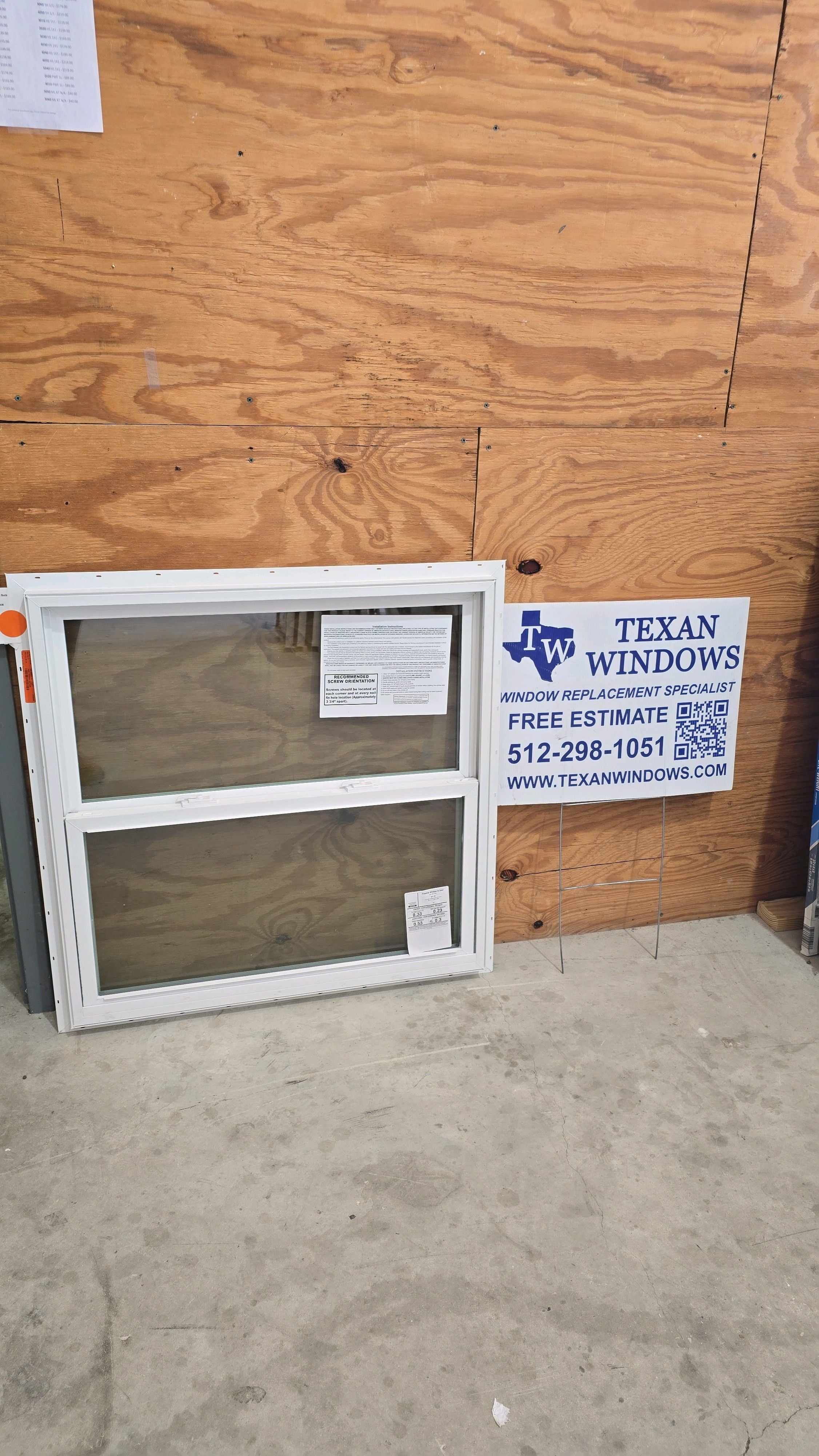 35.5 x 35.5 White Vinyl Single Hung Window - Finestra 64 Series