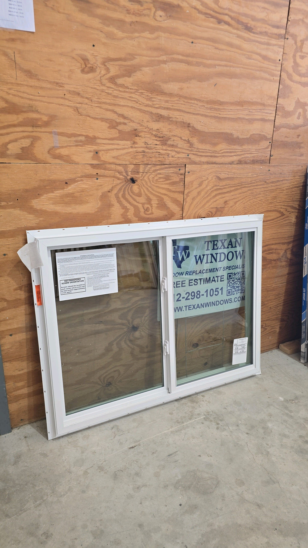 47.5 x 35.5 White Vinyl Horizontal Sliding Window - Finestra 64 Series