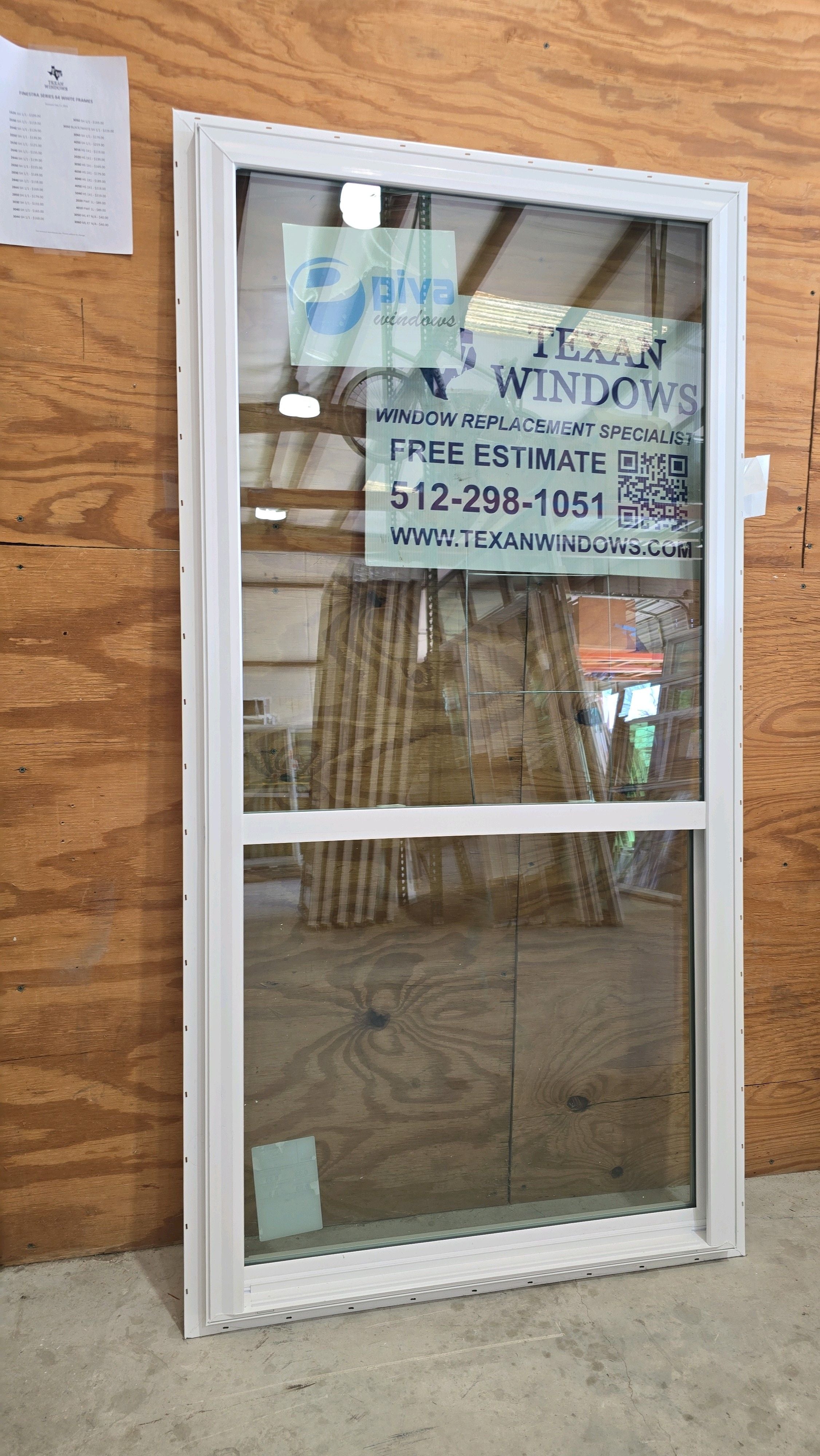 35.5 x 71.5 White Vinyl Single Hung Window - Finestra 64 Series