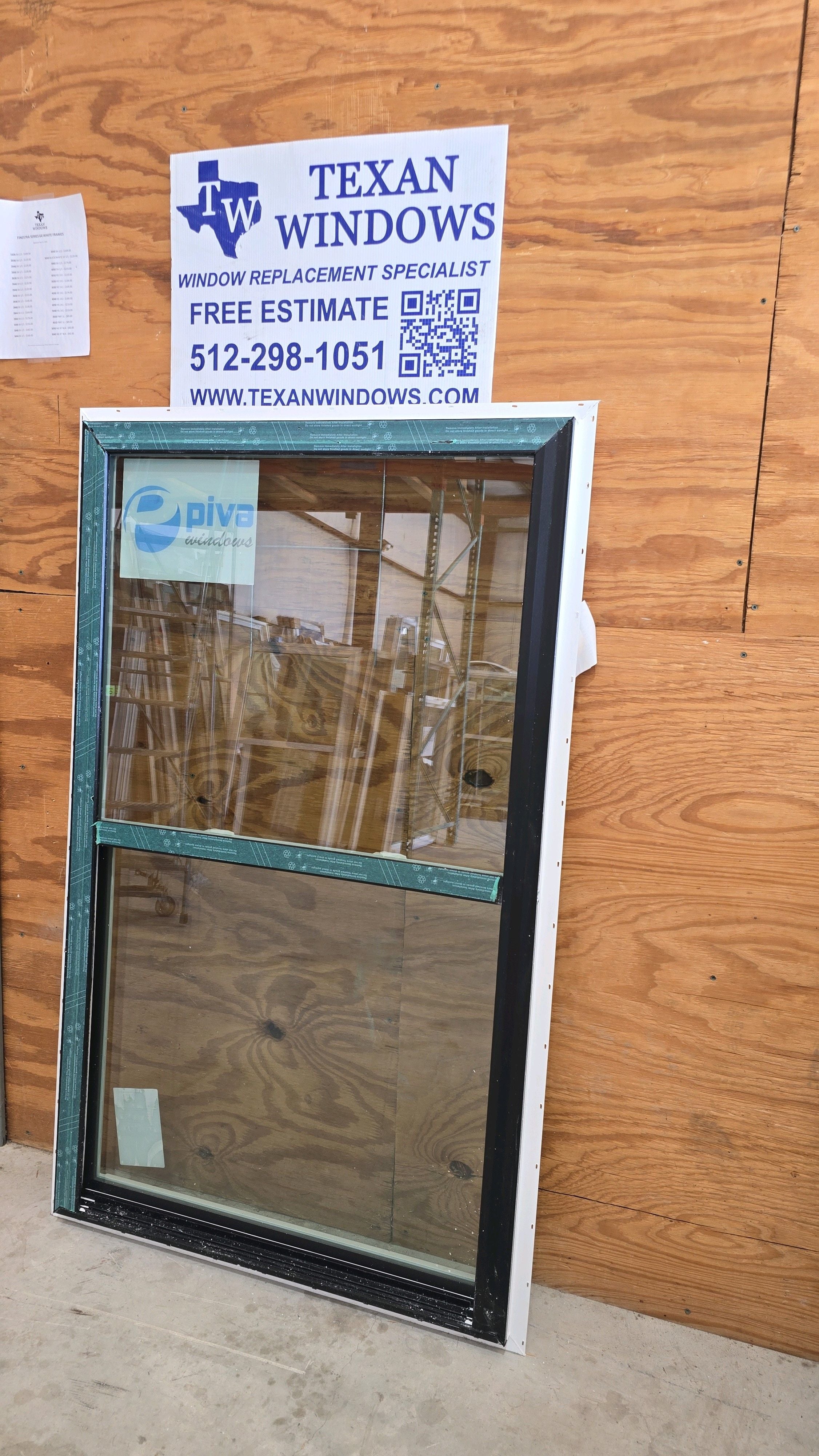 35.5 x 59.5 Black/White Vinyl Single Hung Window - Finestra 64 Series