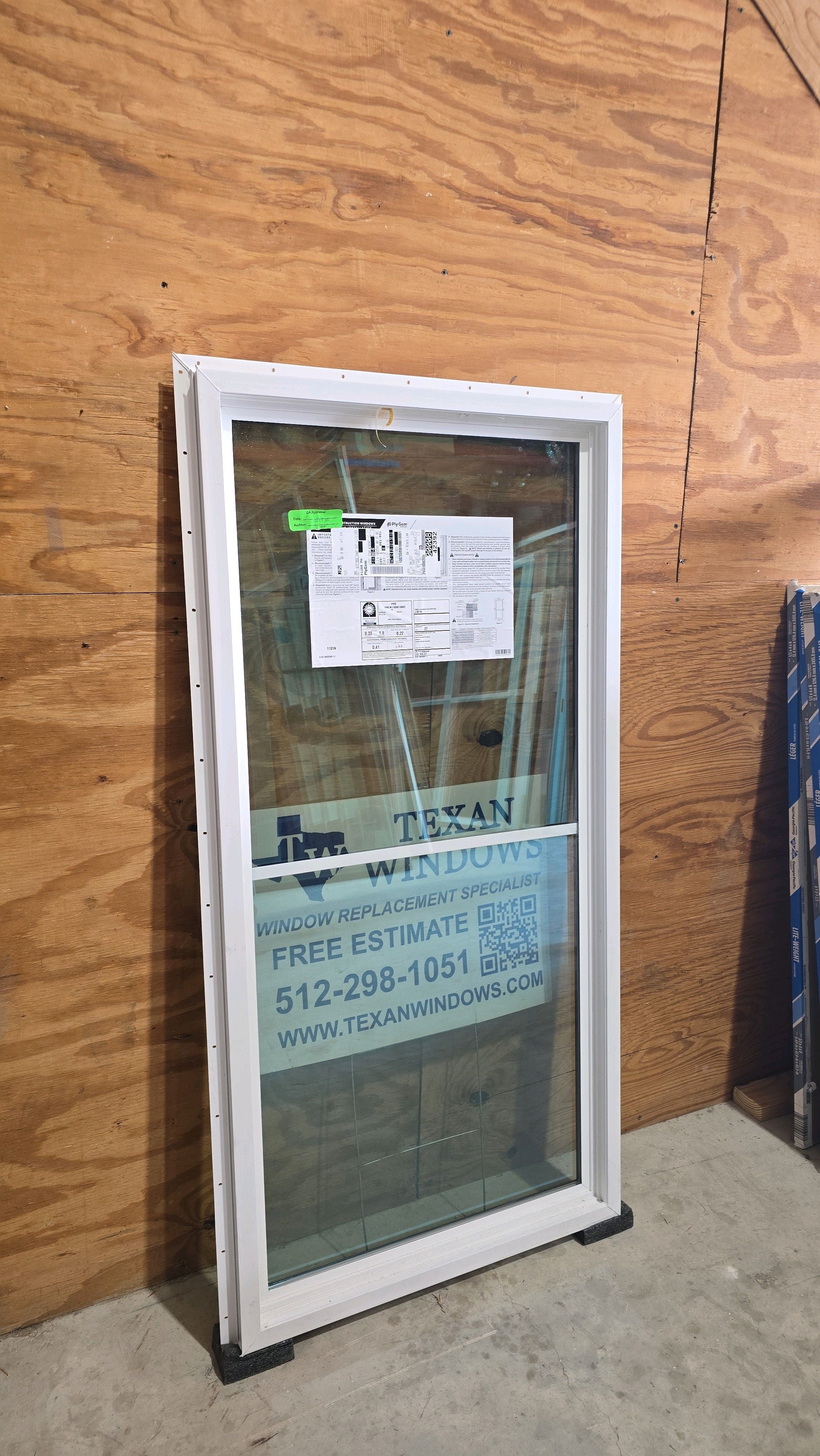 29.5 x 49.5 Black/White Vinyl Fixed Window - Ply Gem 1100 Series