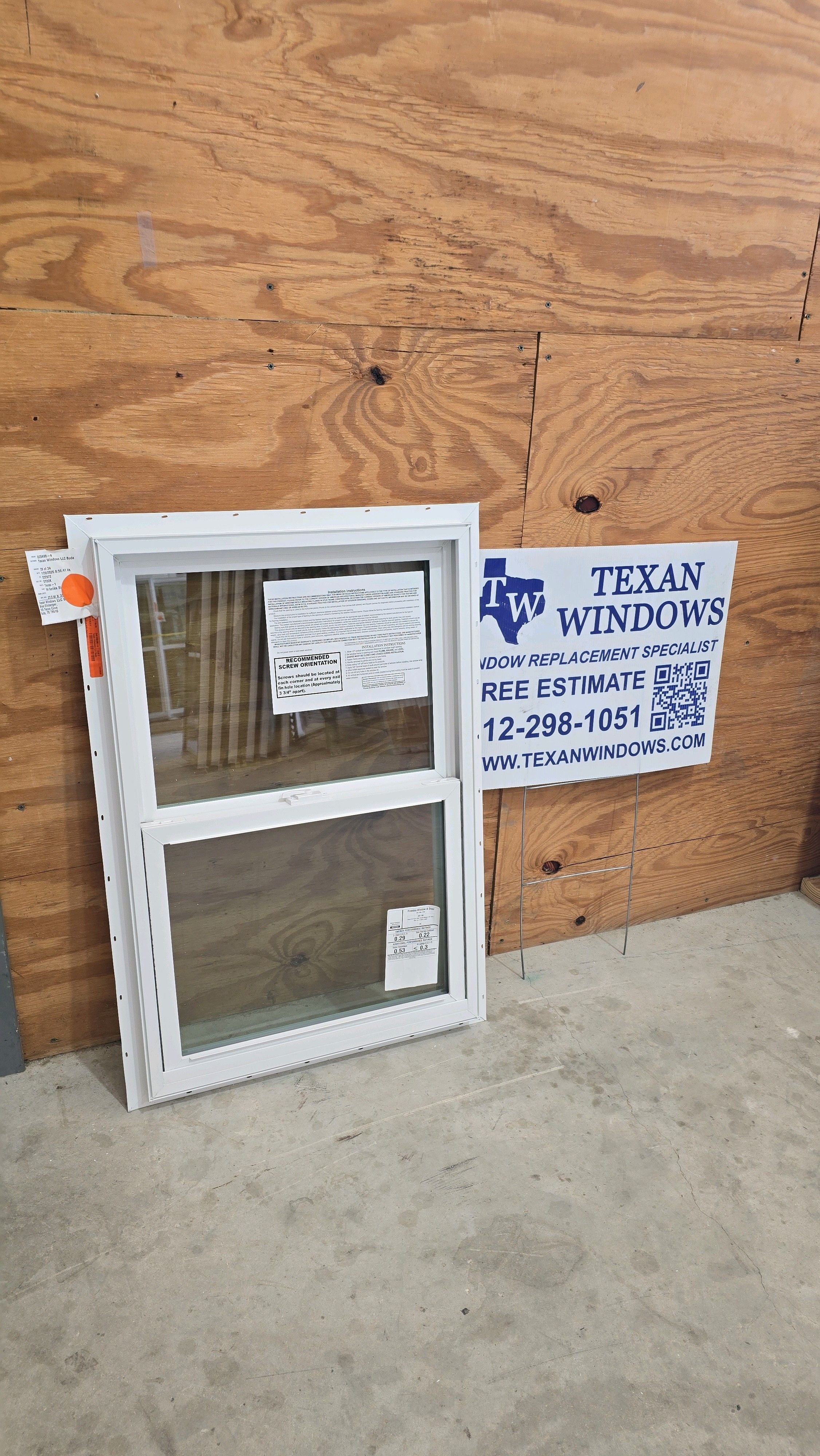 Ventana sencilla de vinilo blanco de 23.5 x 35.5 - Serie Finestra 64