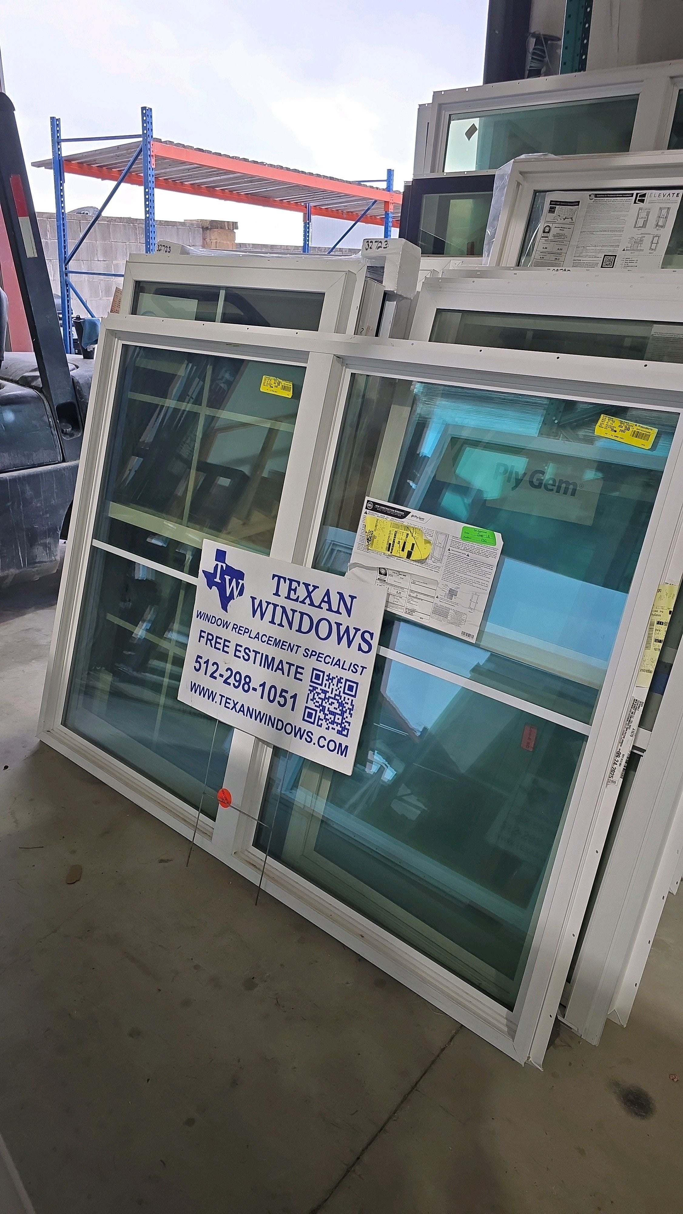 71.5 x 53.5 Black/White Vinyl Fixed Window - Ply Gem 1100 Series