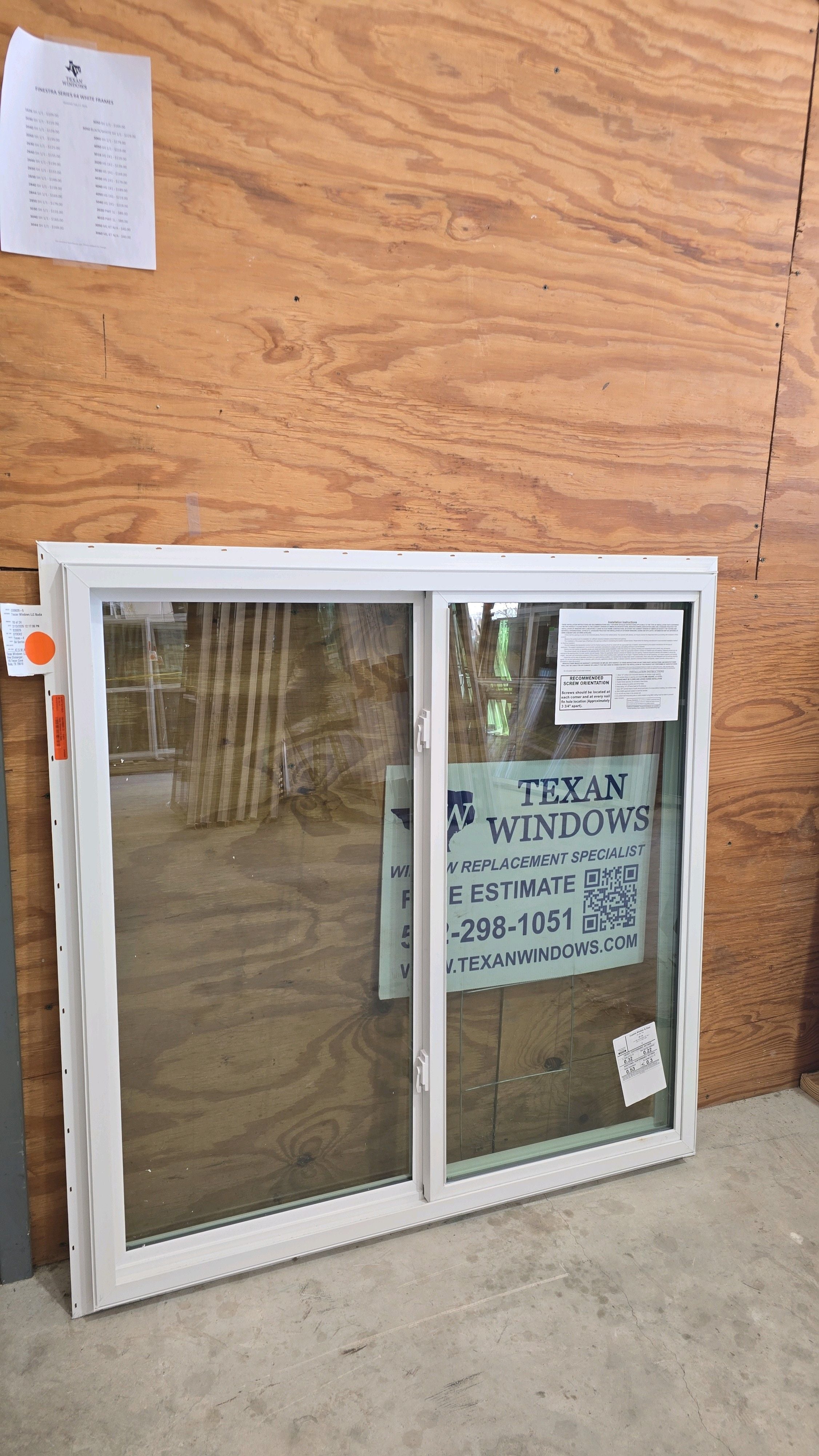 47.5 x 47.5 White Vinyl Horizontal Sliding Window - Finestra 64 Series