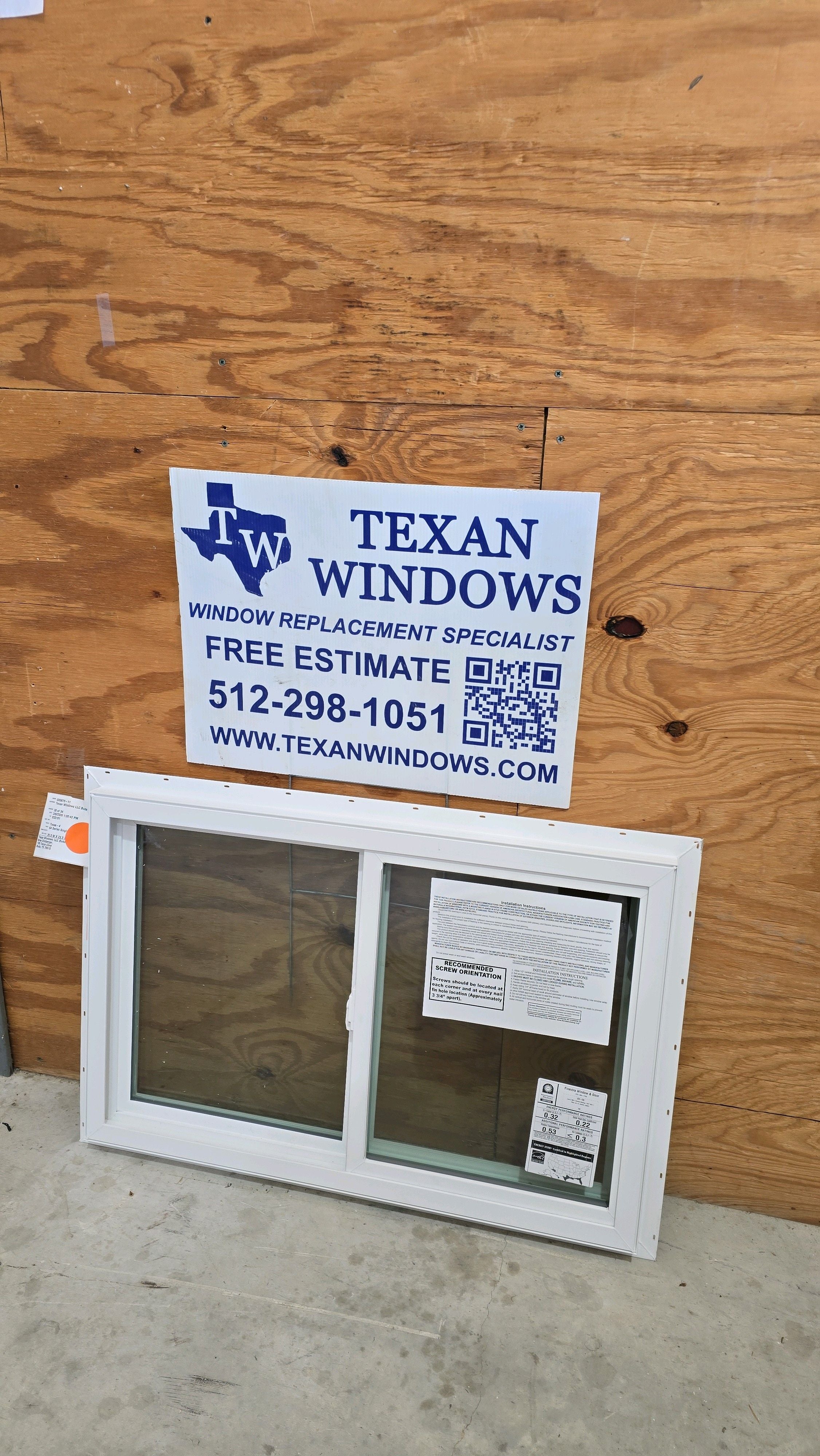 35.5 x 23.5 White Vinyl Horizontal Sliding Window - Finestra 64 Series