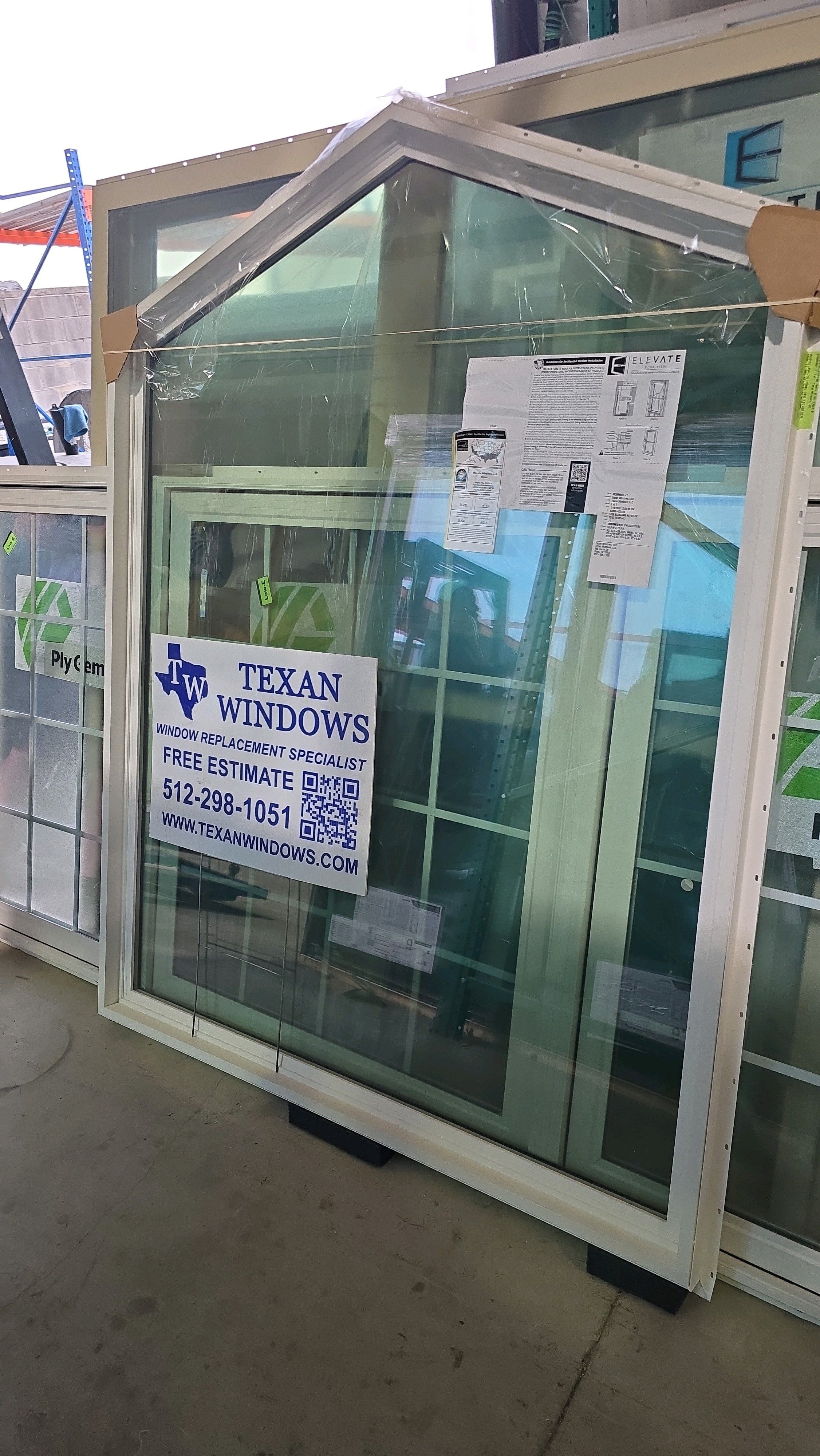 55.5 x 71.5 Black/White Vinyl Fixed Window - Elevate Inspire Series