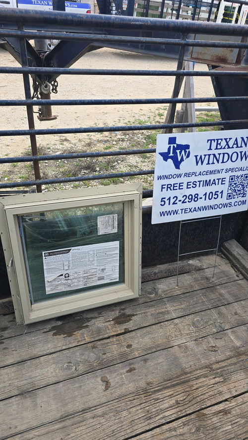 23.5 x 23.5 Tan Vinyl Fixed Window - Ply Gem 1500 Series
