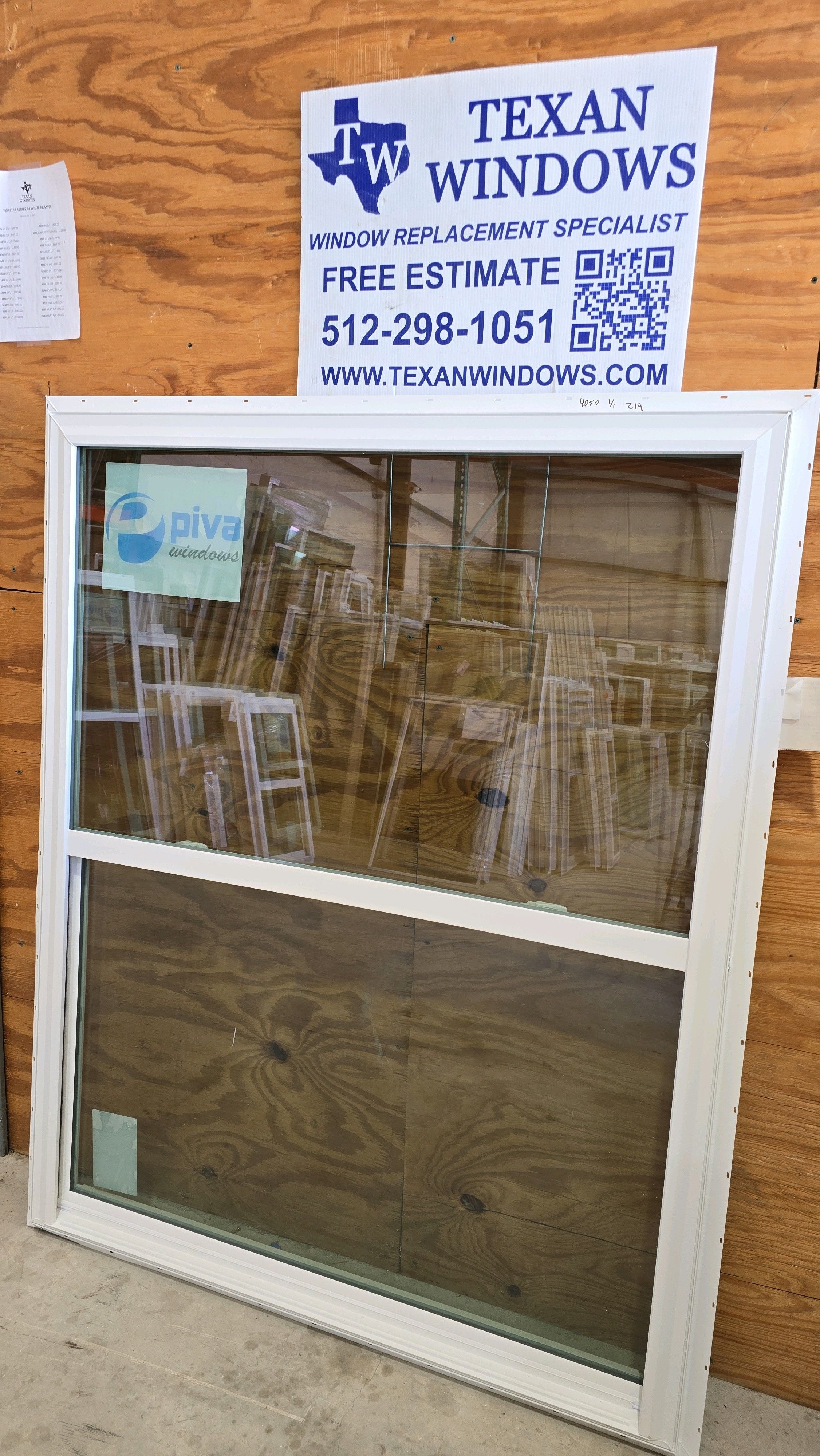 47.5 x 59.5 White Vinyl Single Hung Window - Finestra 64 Series