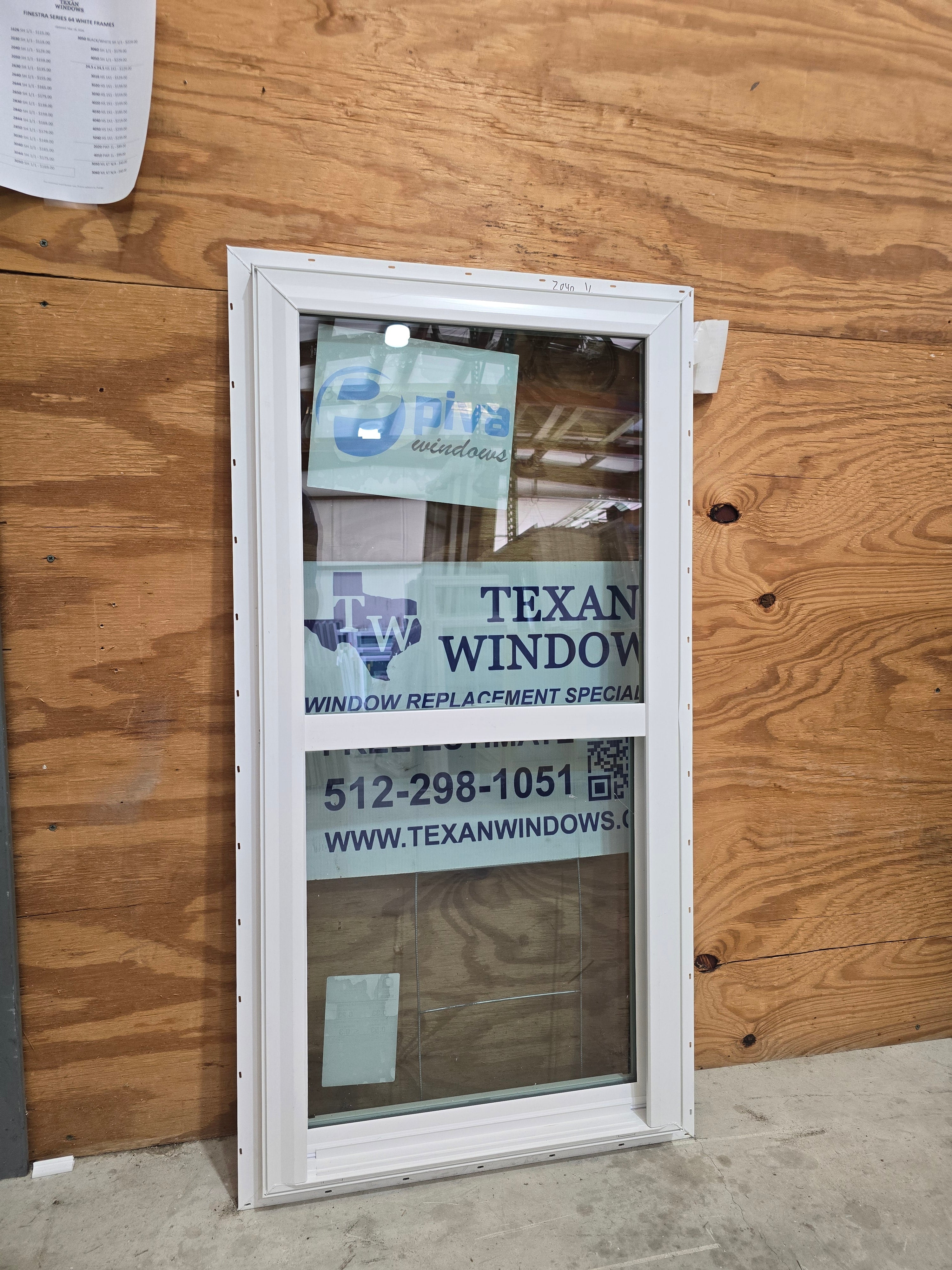 23.5 x 47.5 White Vinyl Single Hung Window - Finestra 64 Series