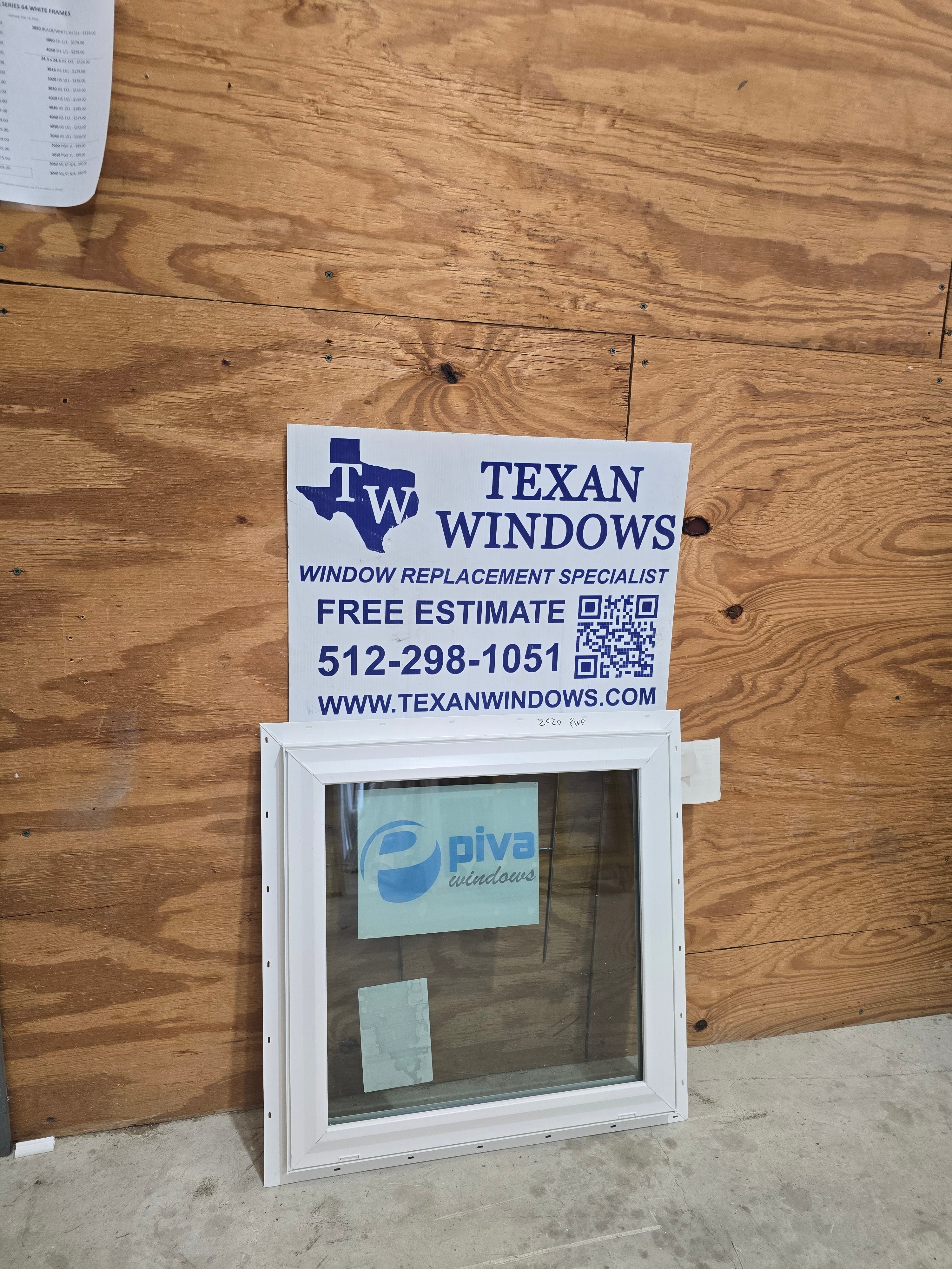 23.5 x 23.5 White Vinyl Fixed Window - Finestra 64 Series